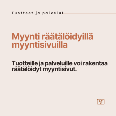 Myynti räätälöidyillä myyntisivuilla