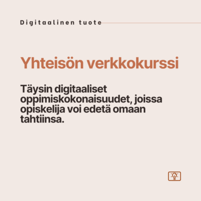 Yhteisön verkkokurssi: Näin Koulutuskone toimii